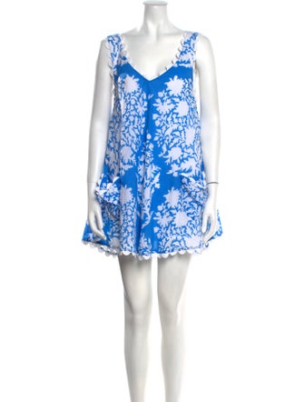 Juliet Dunn Floral Print Mini Dress