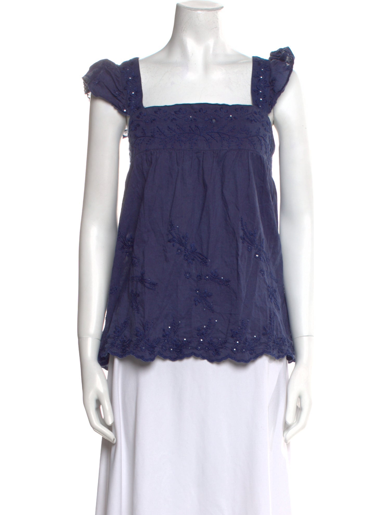 Juliet Dunn Square Neckline Short Sleeve Blouse