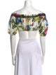 Juliet Dunn Floral Print Off-The-Shoulder Crop Top