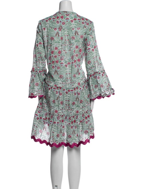 Juliet Dunn Floral Print Knee-Length Dress
