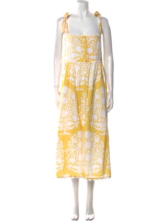 Juliet Dunn Floral Print Long Dress