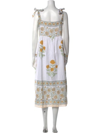 Juliet Dunn Floral Print Long Dress