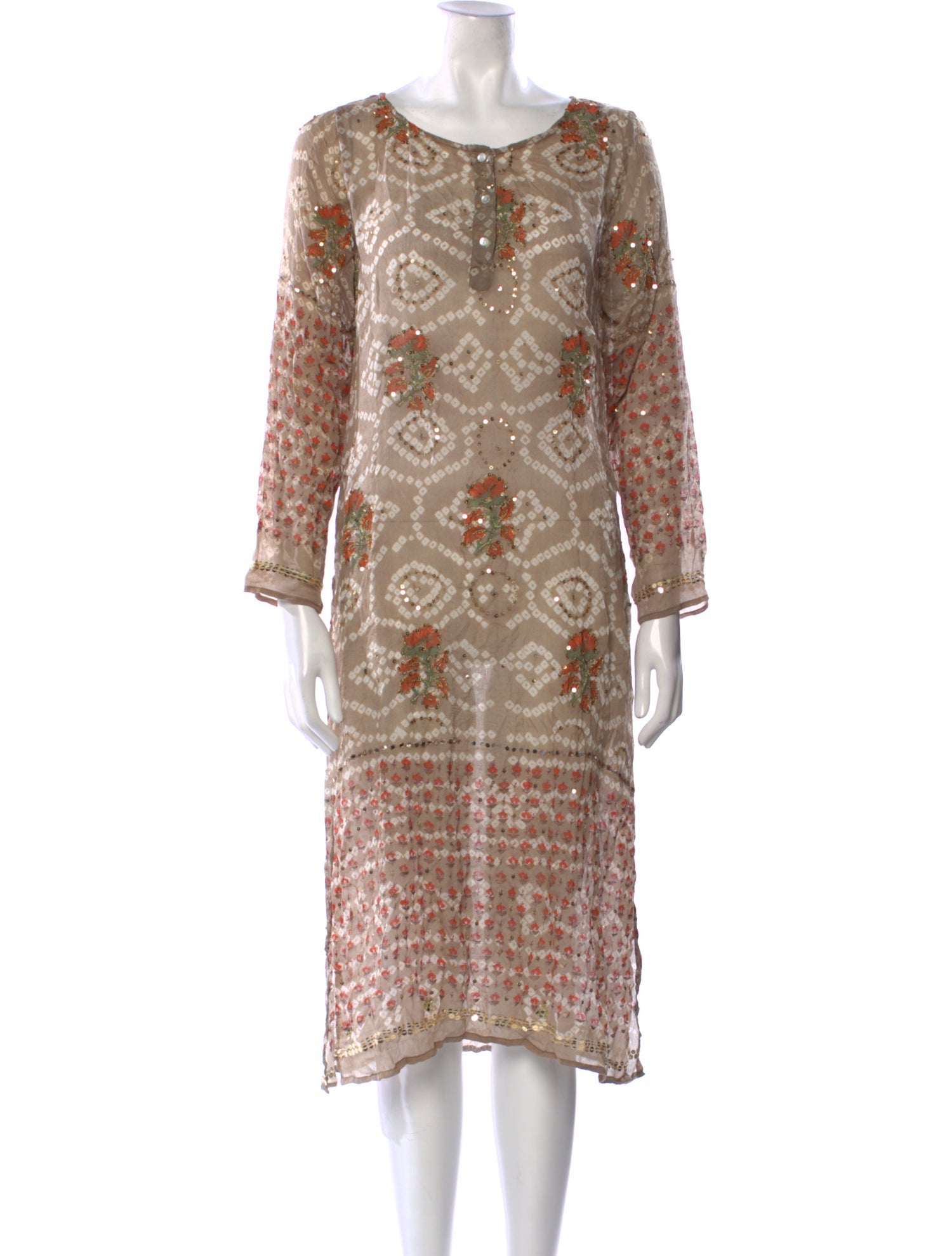 Juliet Dunn Silk Midi Length Dress