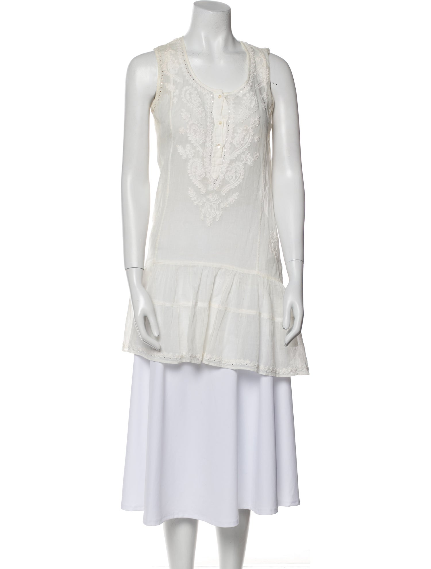 Juliet Dunn Scoop Neck Sleeveless Tunic