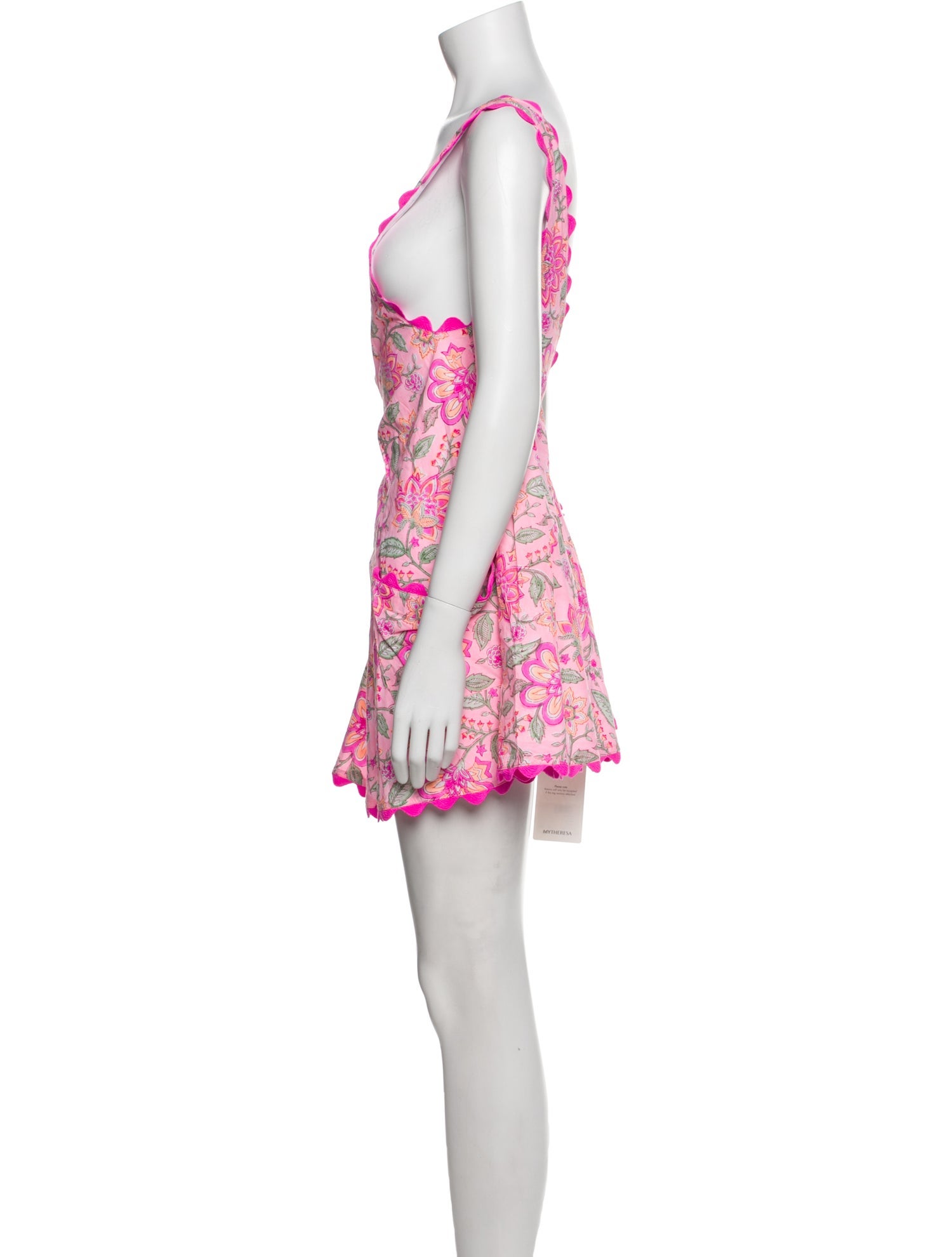 Juliet Dunn Floral Print Scoop Neck Tunic