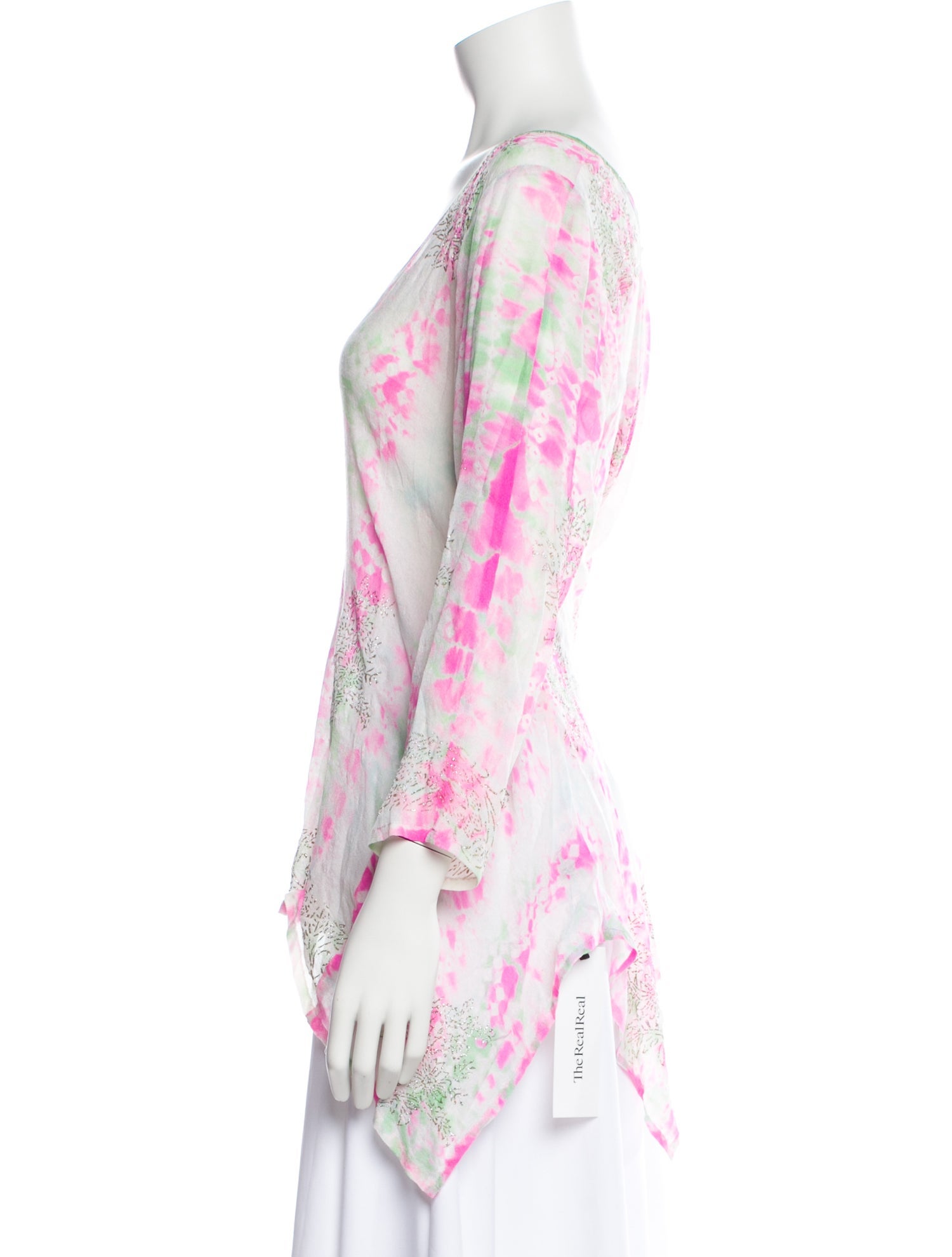 Juliet Dunn Silk Floral Print Blouse