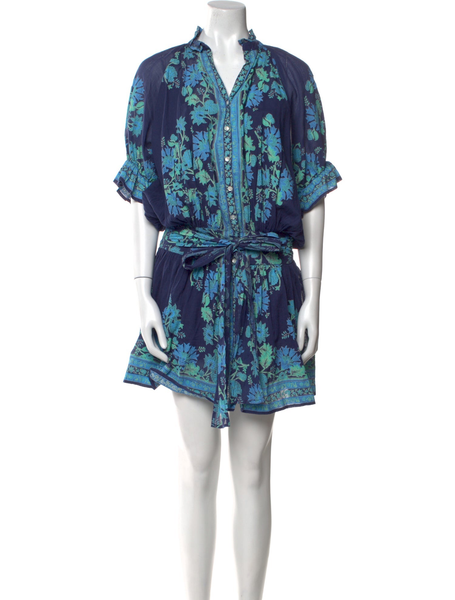 Juliet Dunn Floral Print Mini Dress