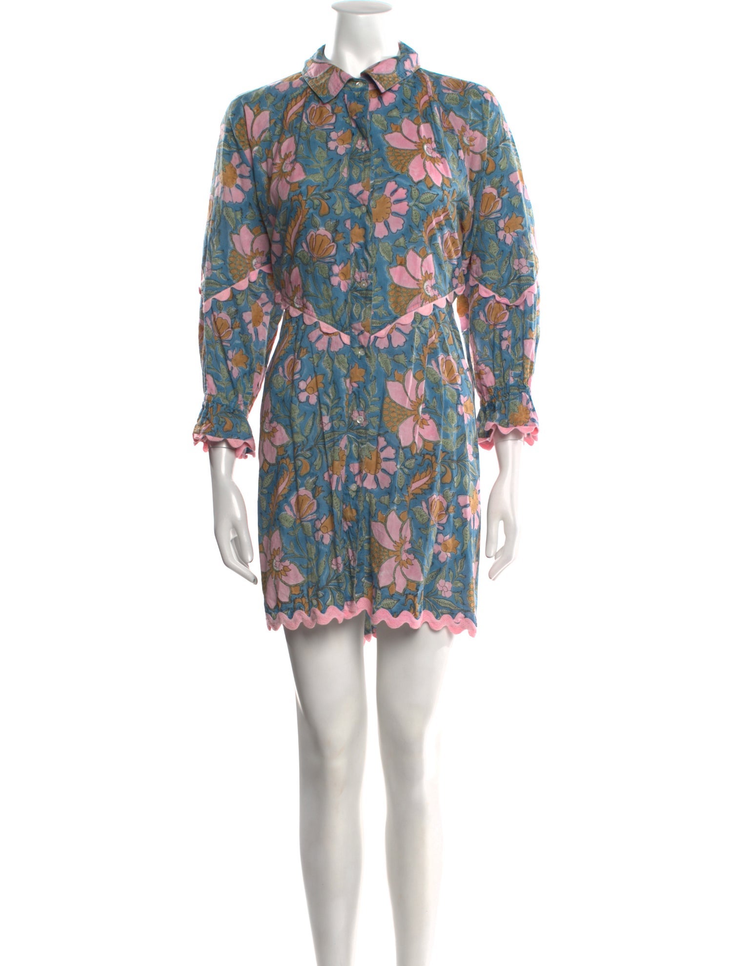 Juliet Dunn Floral Print Mini Dress