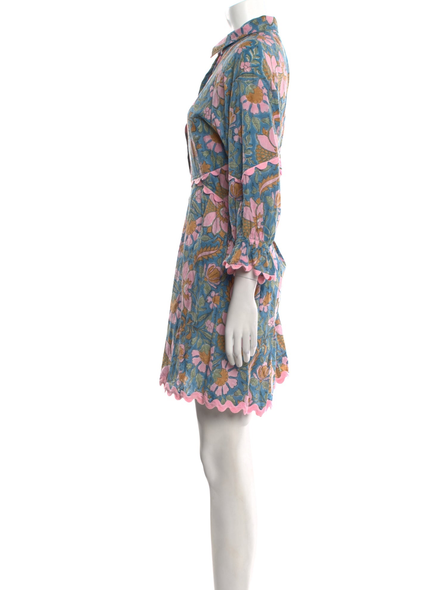 Juliet Dunn Floral Print Mini Dress