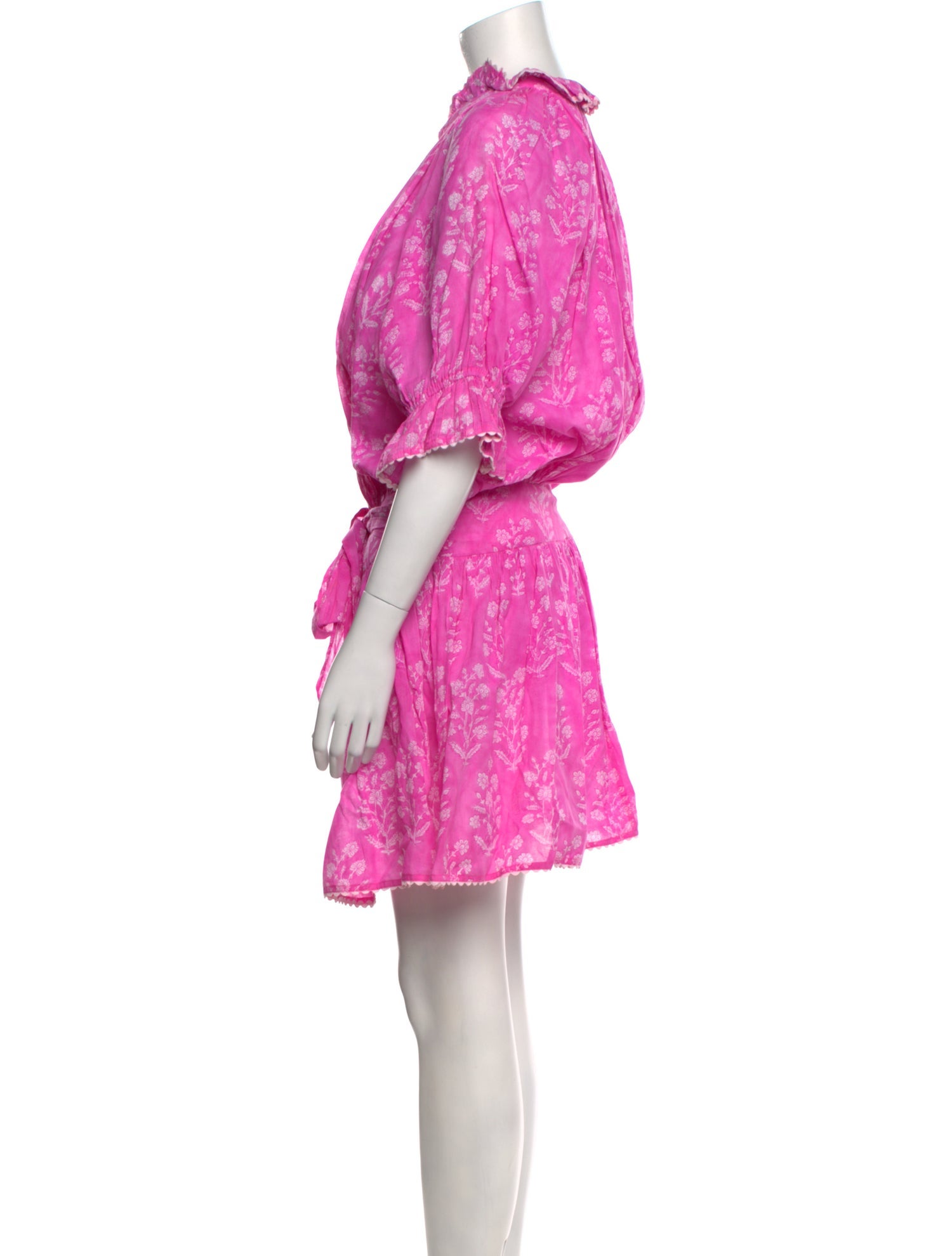 Juliet Dunn Floral Print Knee-Length Dress