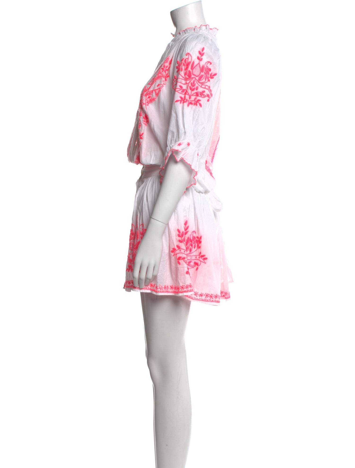 Juliet Dunn Floral Print Knee-Length Dress