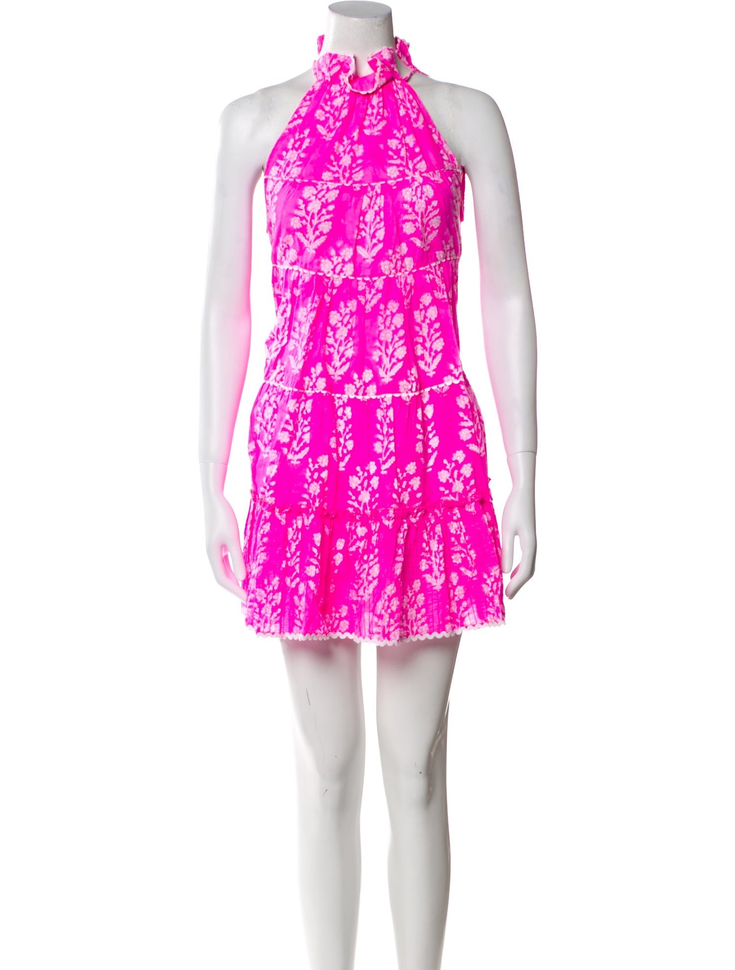 Juliet Dunn Floral Print Mini Dress