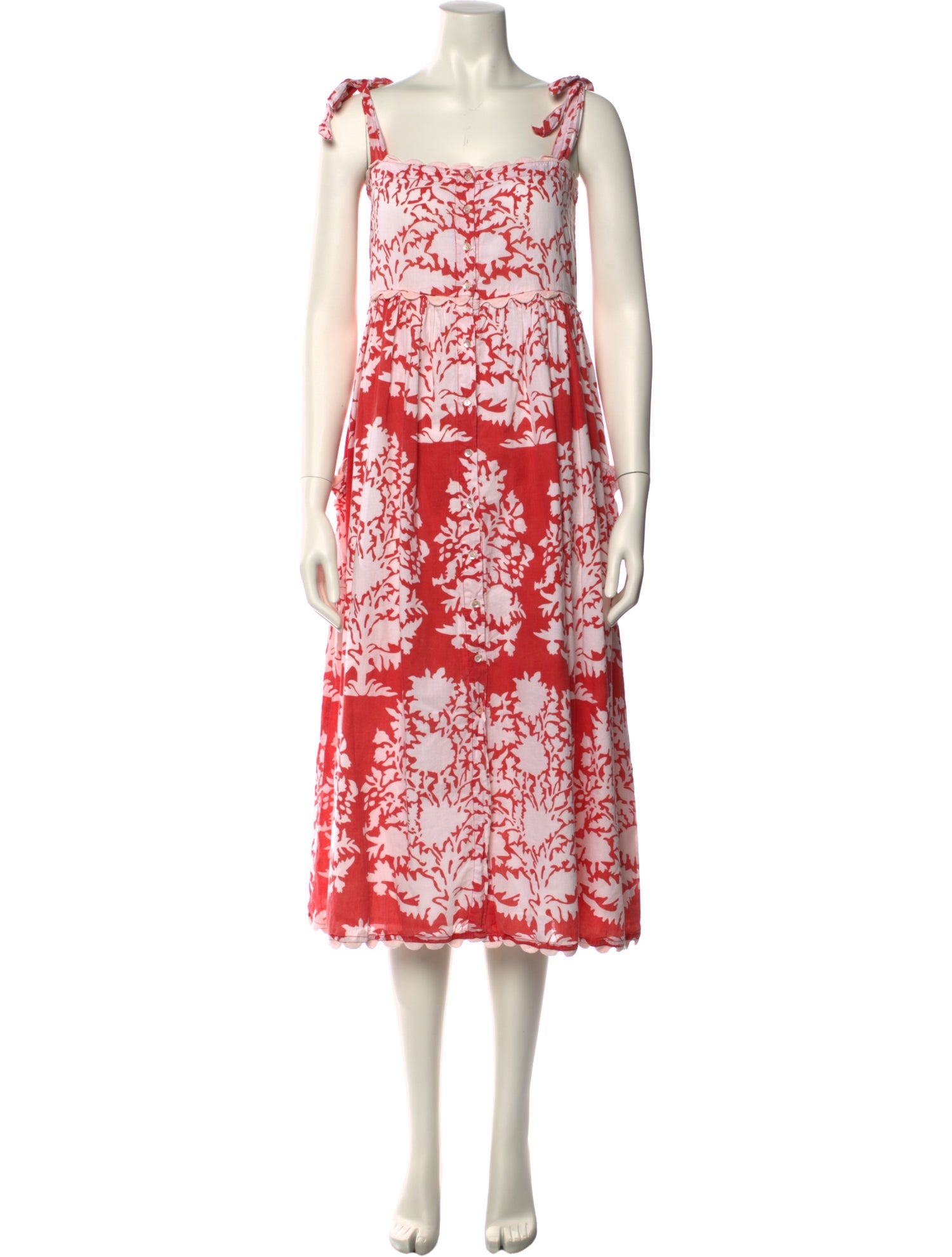 Juliet Dunn Floral Print Midi Length Dress