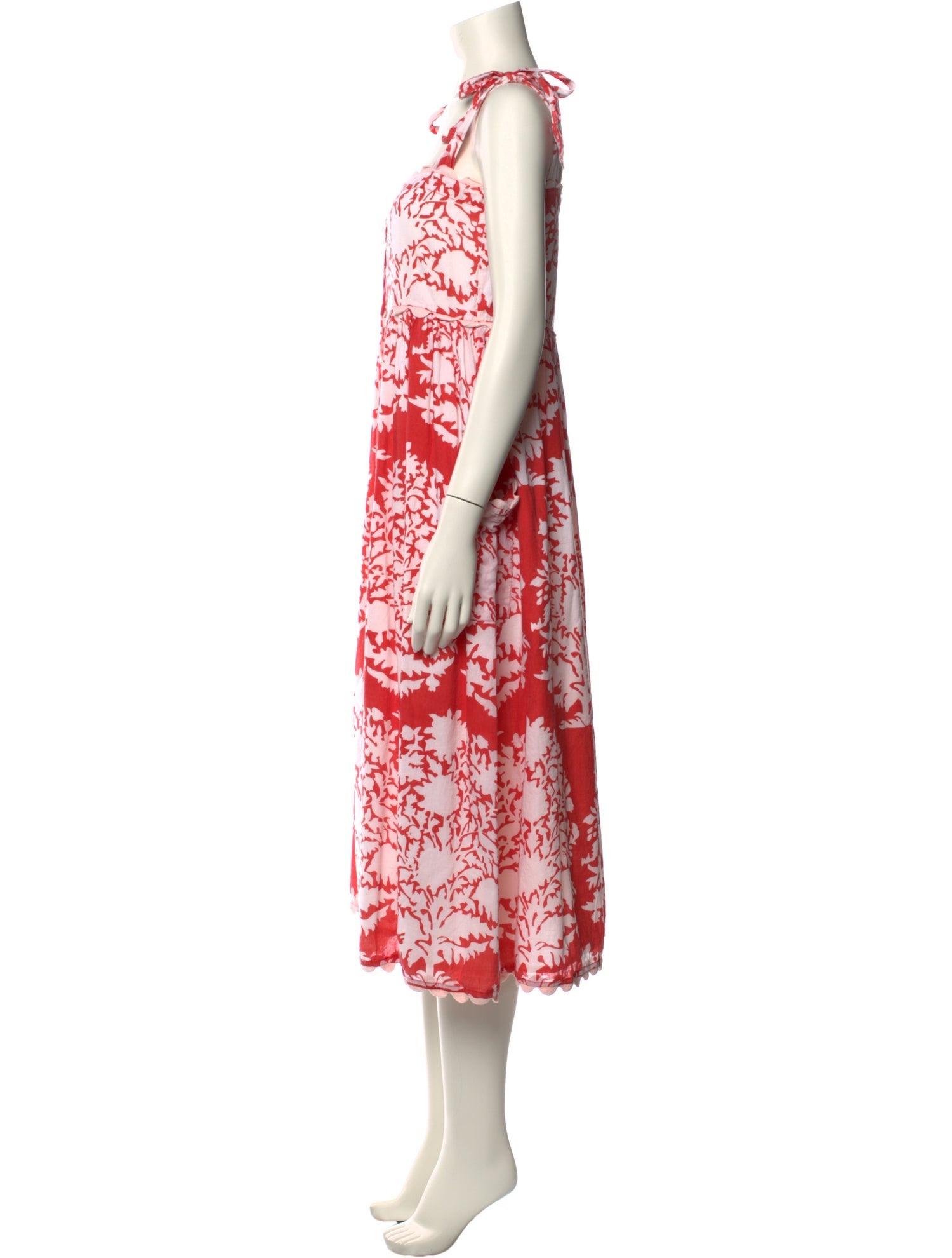 Juliet Dunn Floral Print Midi Length Dress