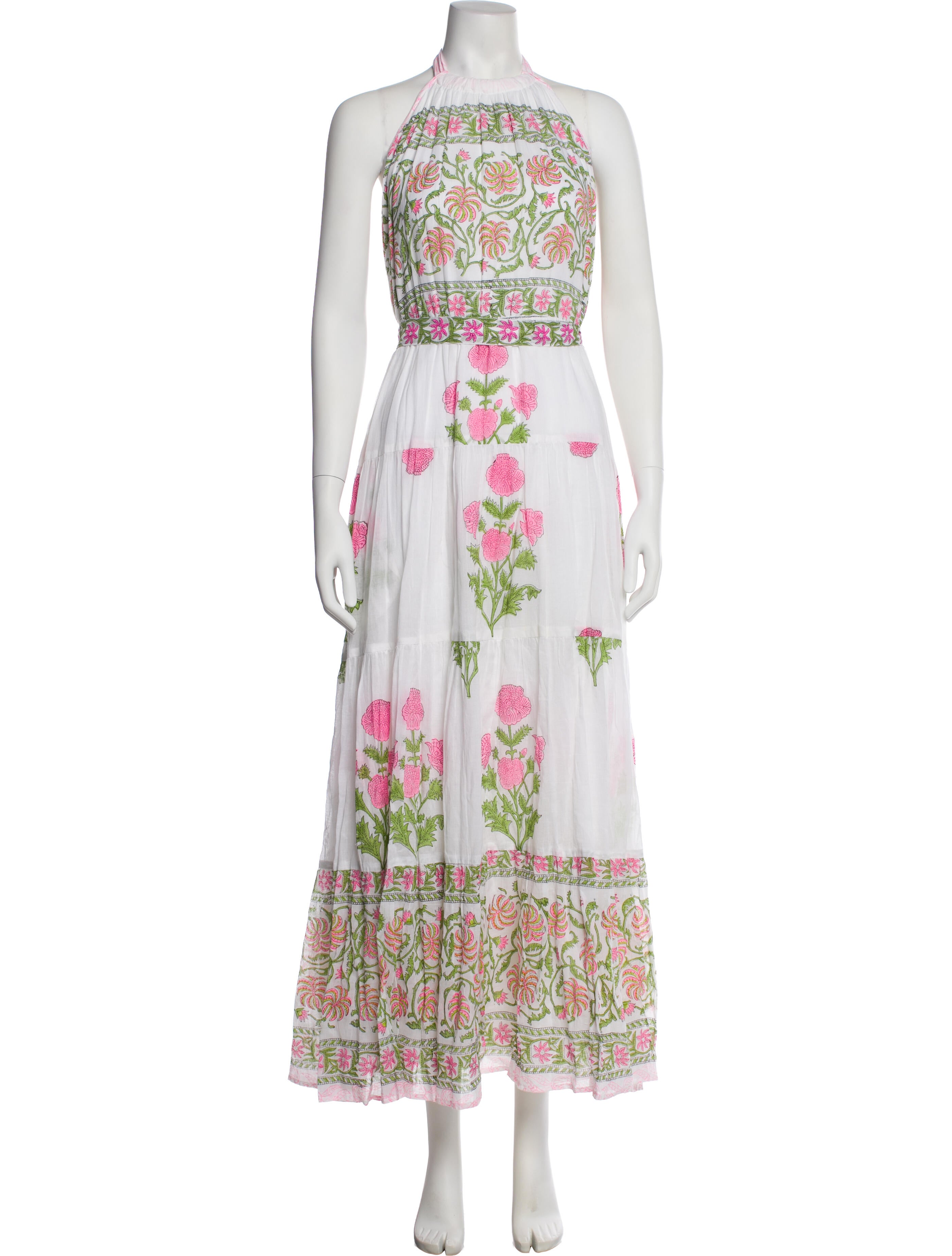 Juliet Dunn Floral Print Midi Length Dress