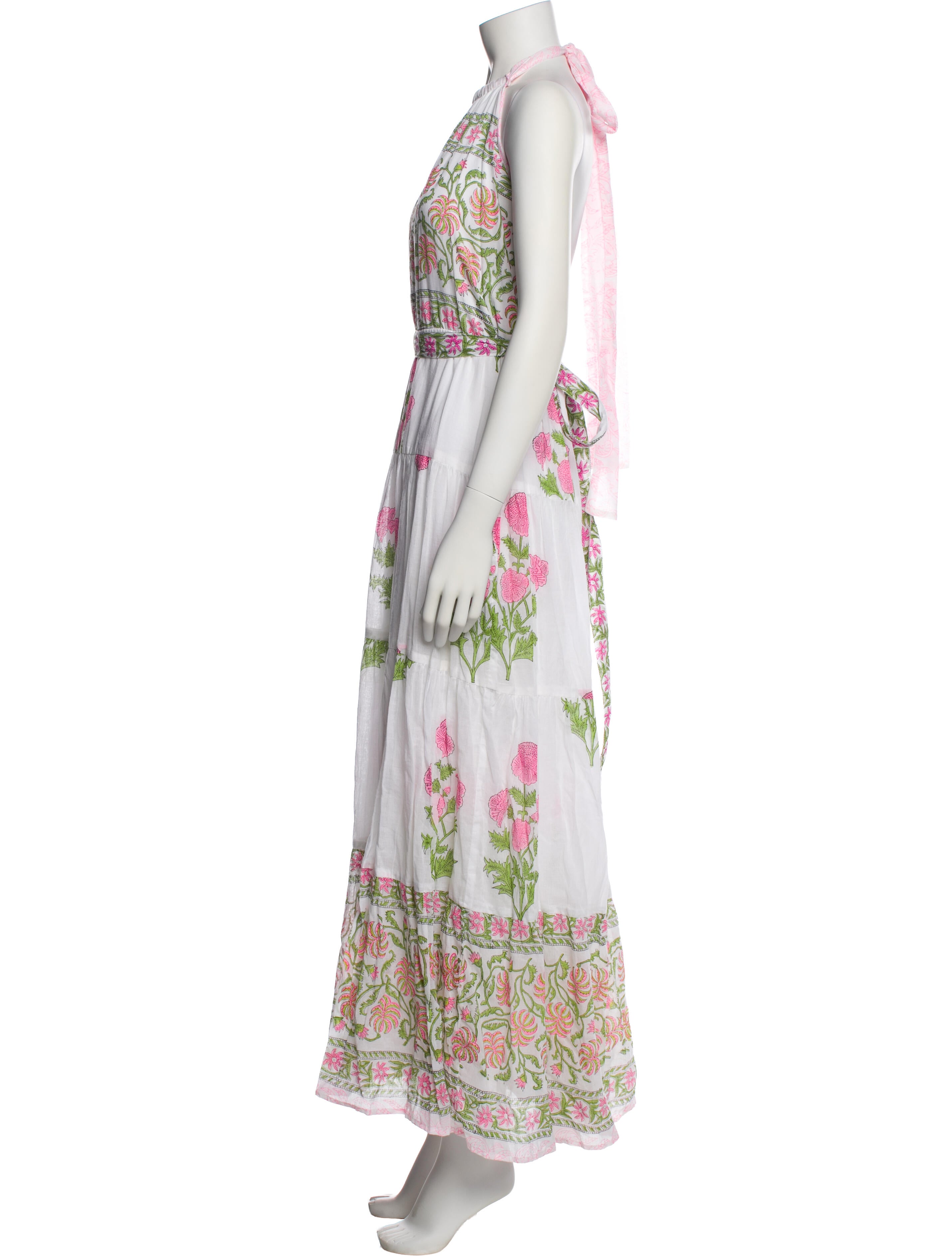 Juliet Dunn Floral Print Midi Length Dress