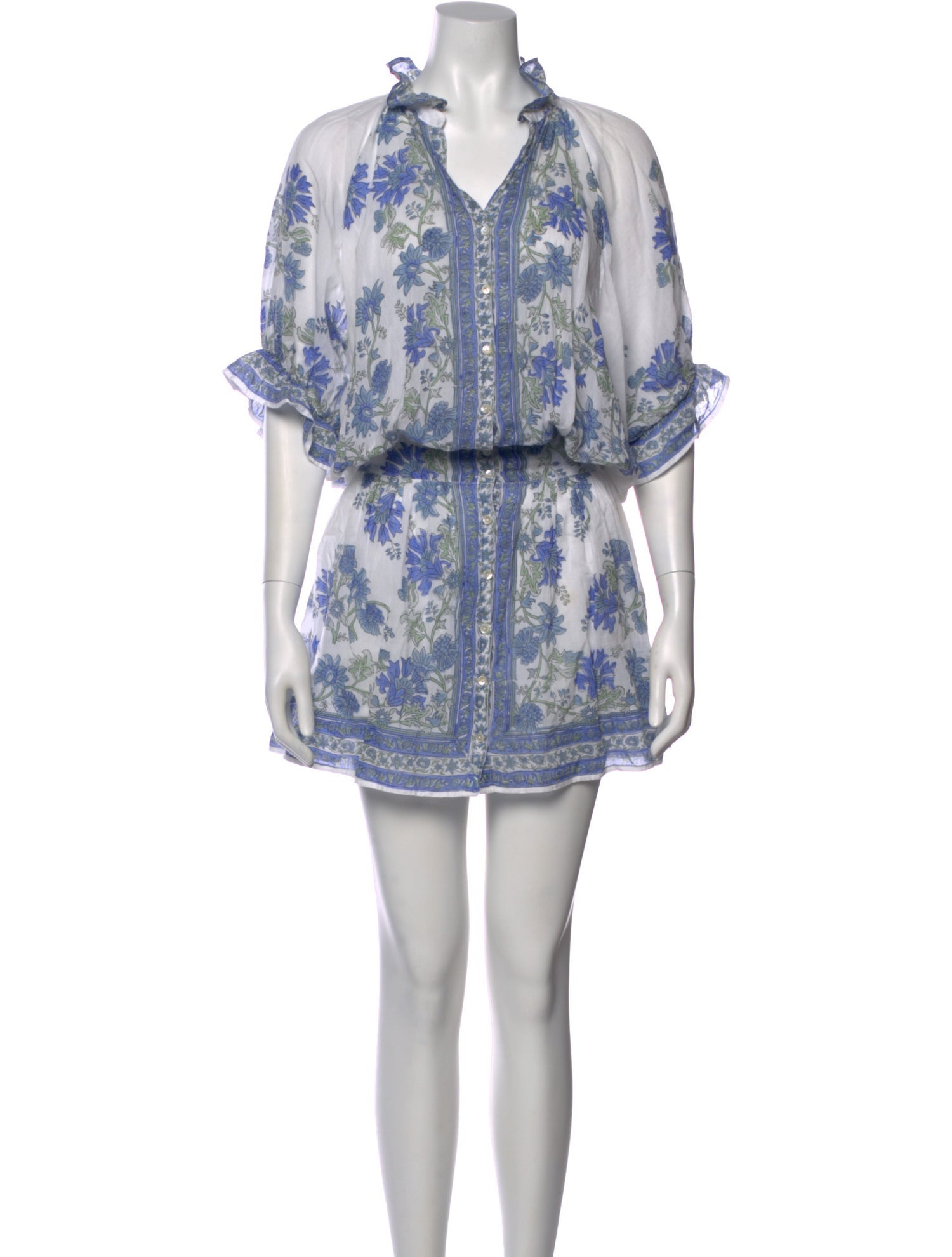 Juliet Dunn Floral Print Mini Dress