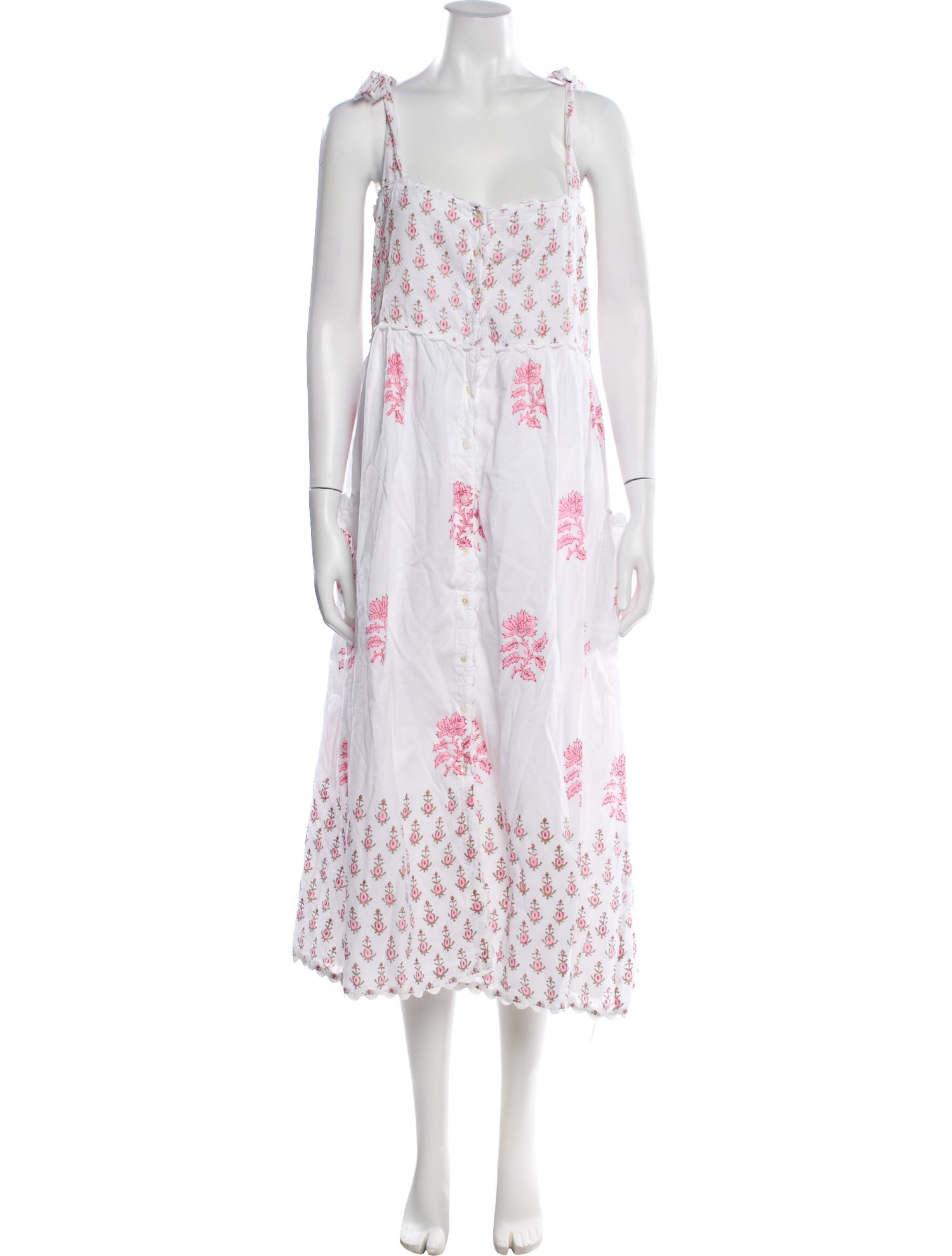 Juliet Dunn Floral Print Midi Length Dress