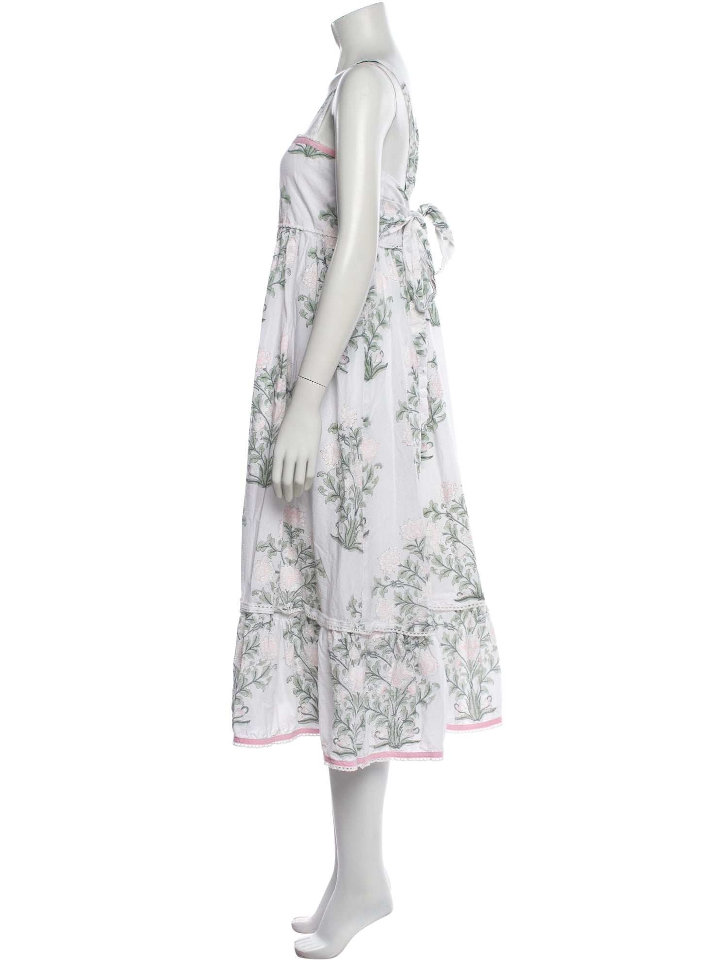 Juliet Dunn Floral Print Midi Length Dress