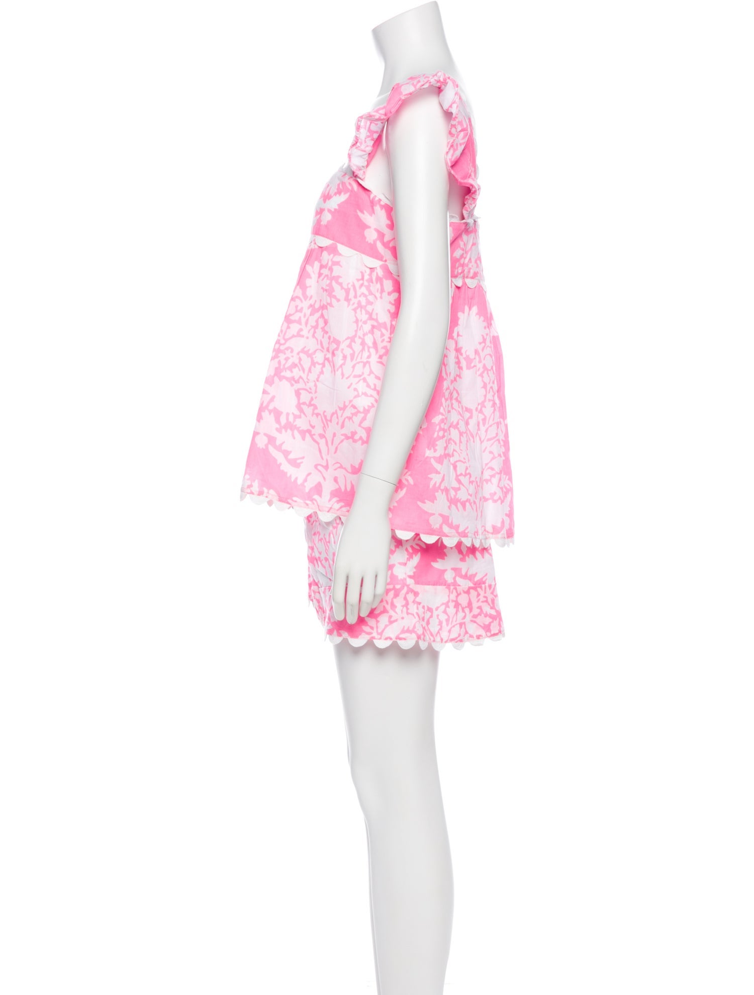 Juliet Dunn Printed Scalloped Accent Short Set