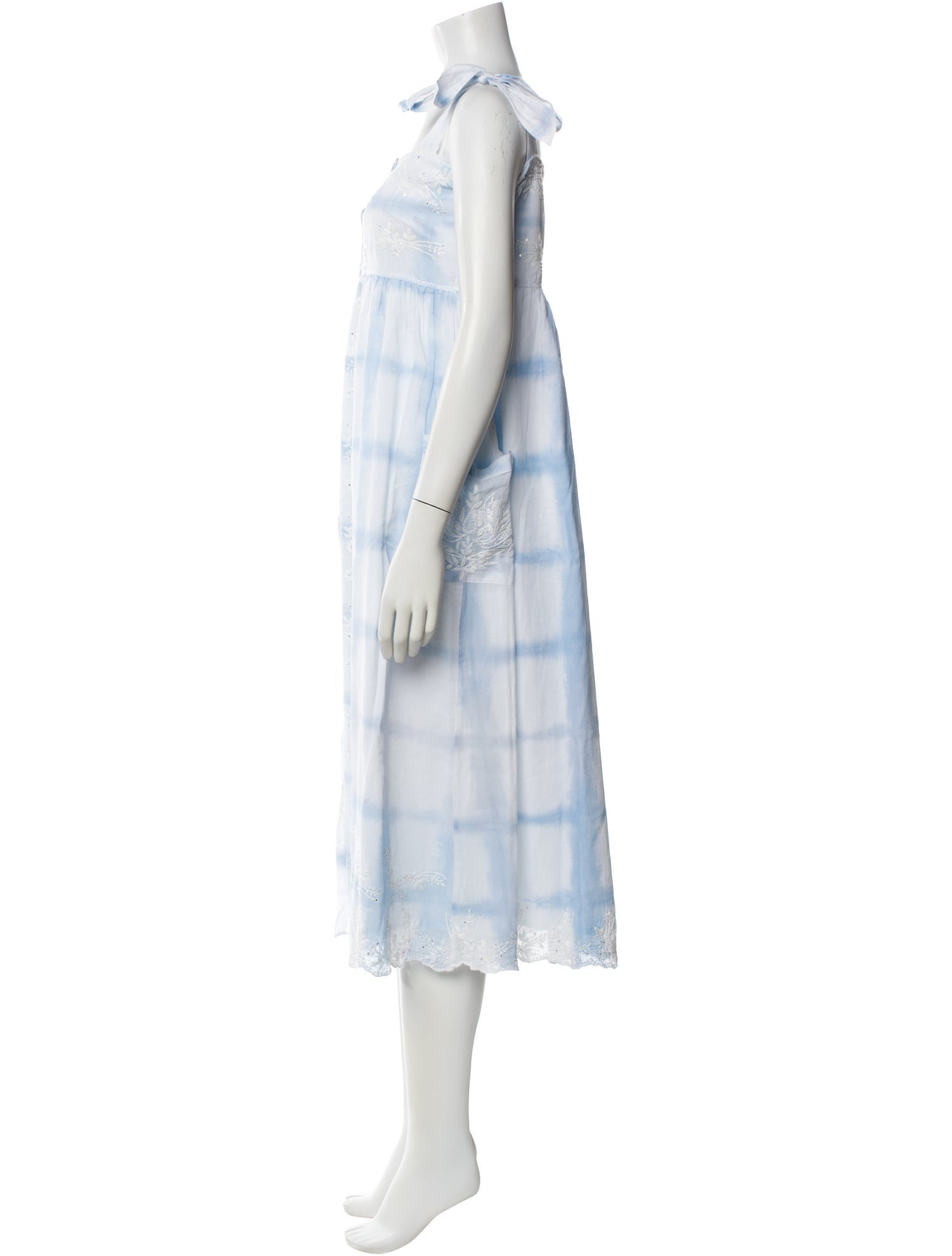 Juliet Dunn Tie-Dye Print Midi Length Dress