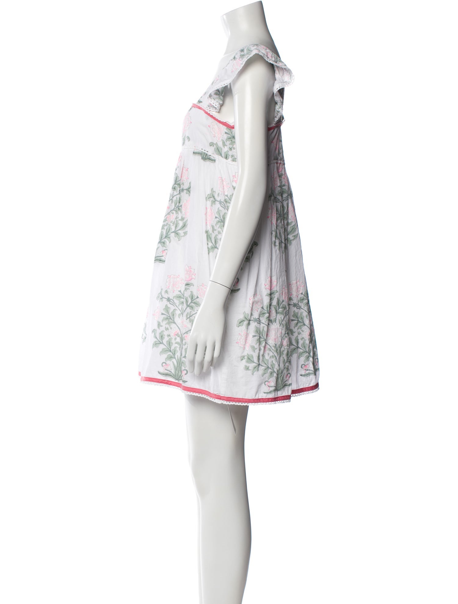 Juliet Dunn Floral Print Square Neckline Top