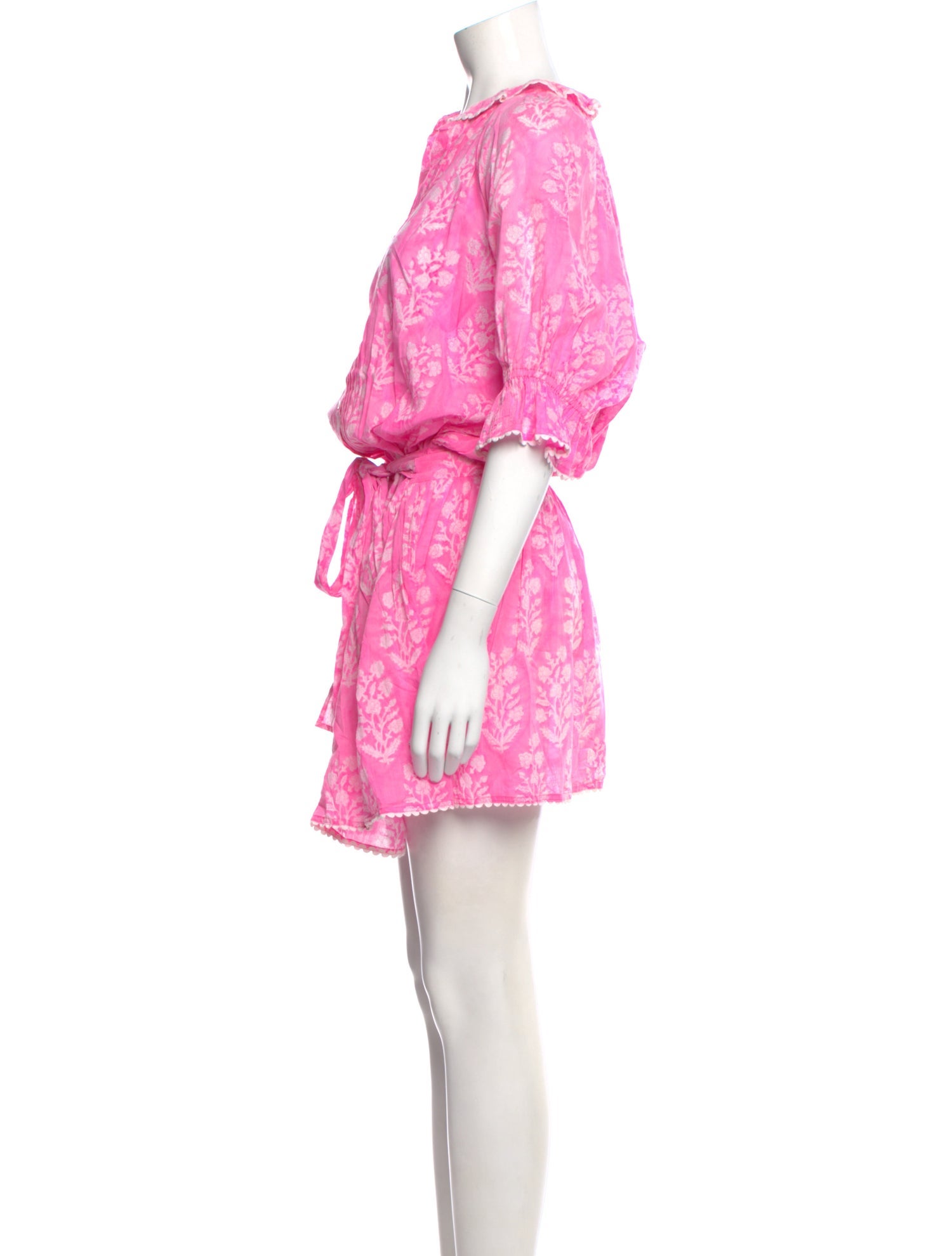 Juliet Dunn Floral Print Knee-Length Dress