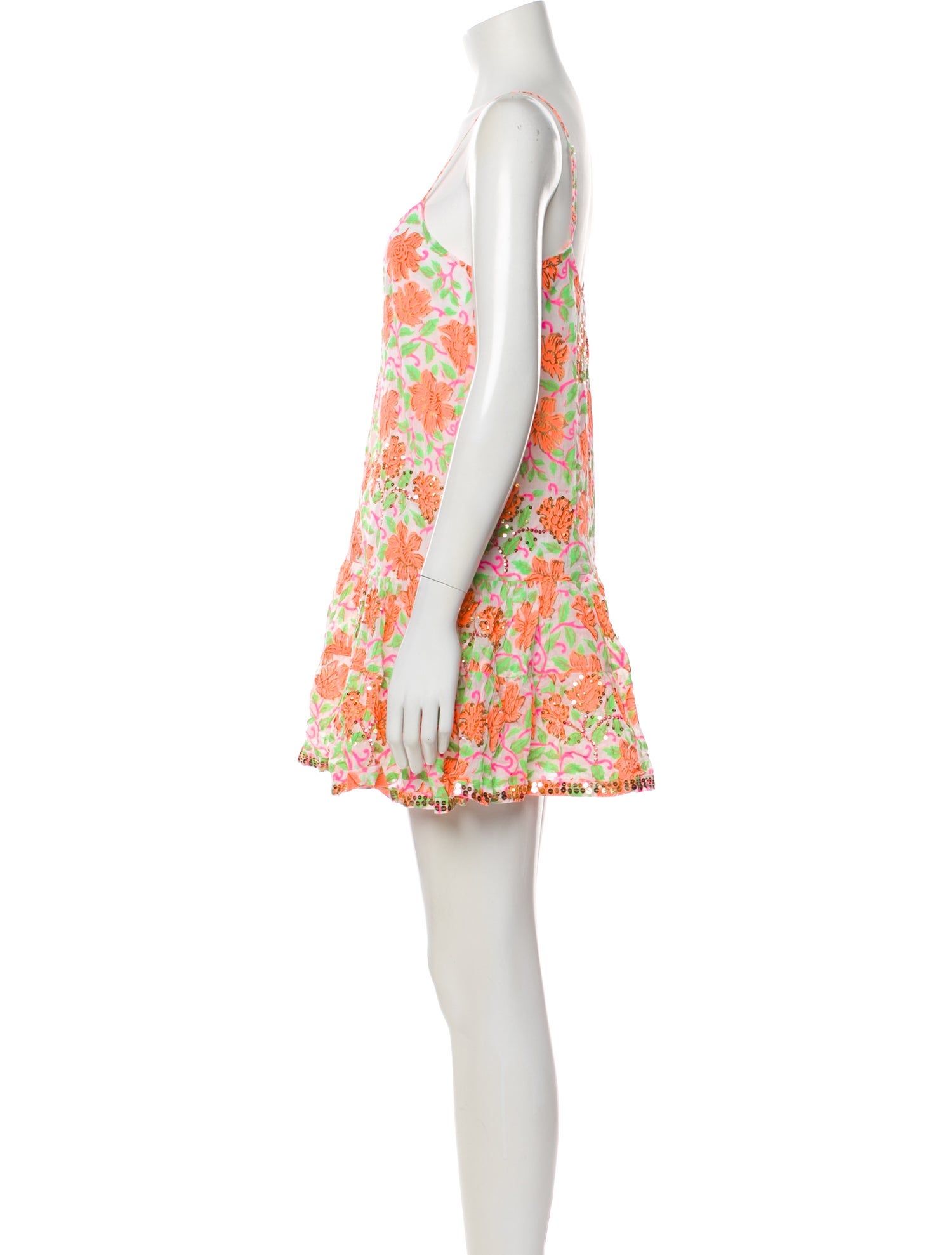 Juliet Dunn Floral Print Mini Dress w/ Tags
