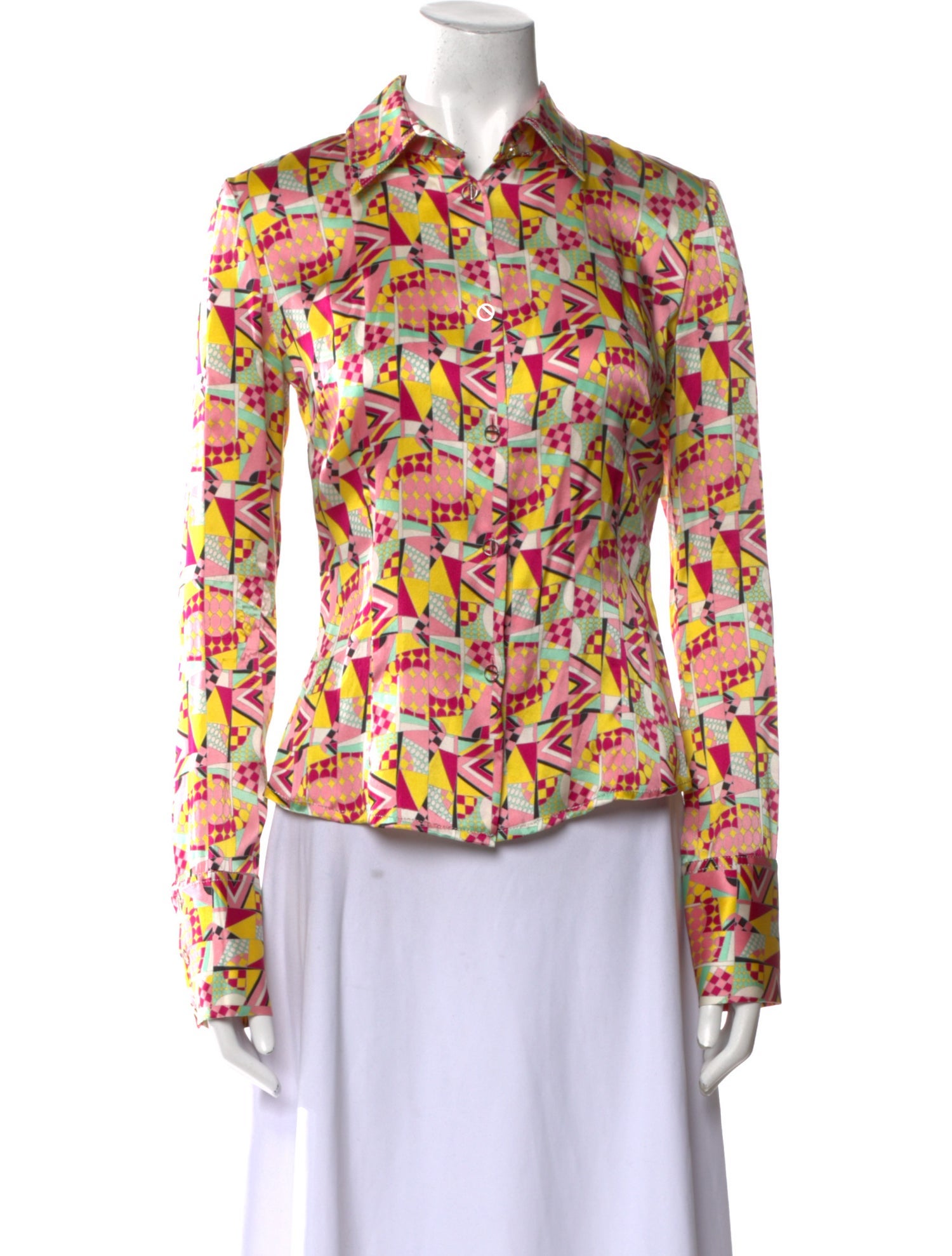 Julien Macdonald Silk Floral Print Button-Up Top