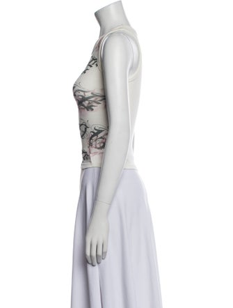 Juliet Johnstone Graphic Print Scoop Neck Top