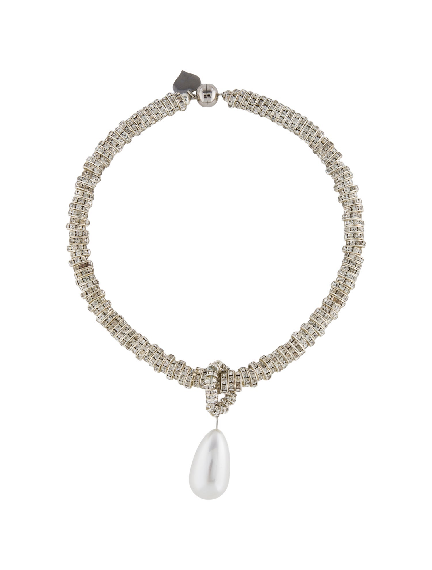 Julietta Faux Pearl & Crystal Pendant Necklace