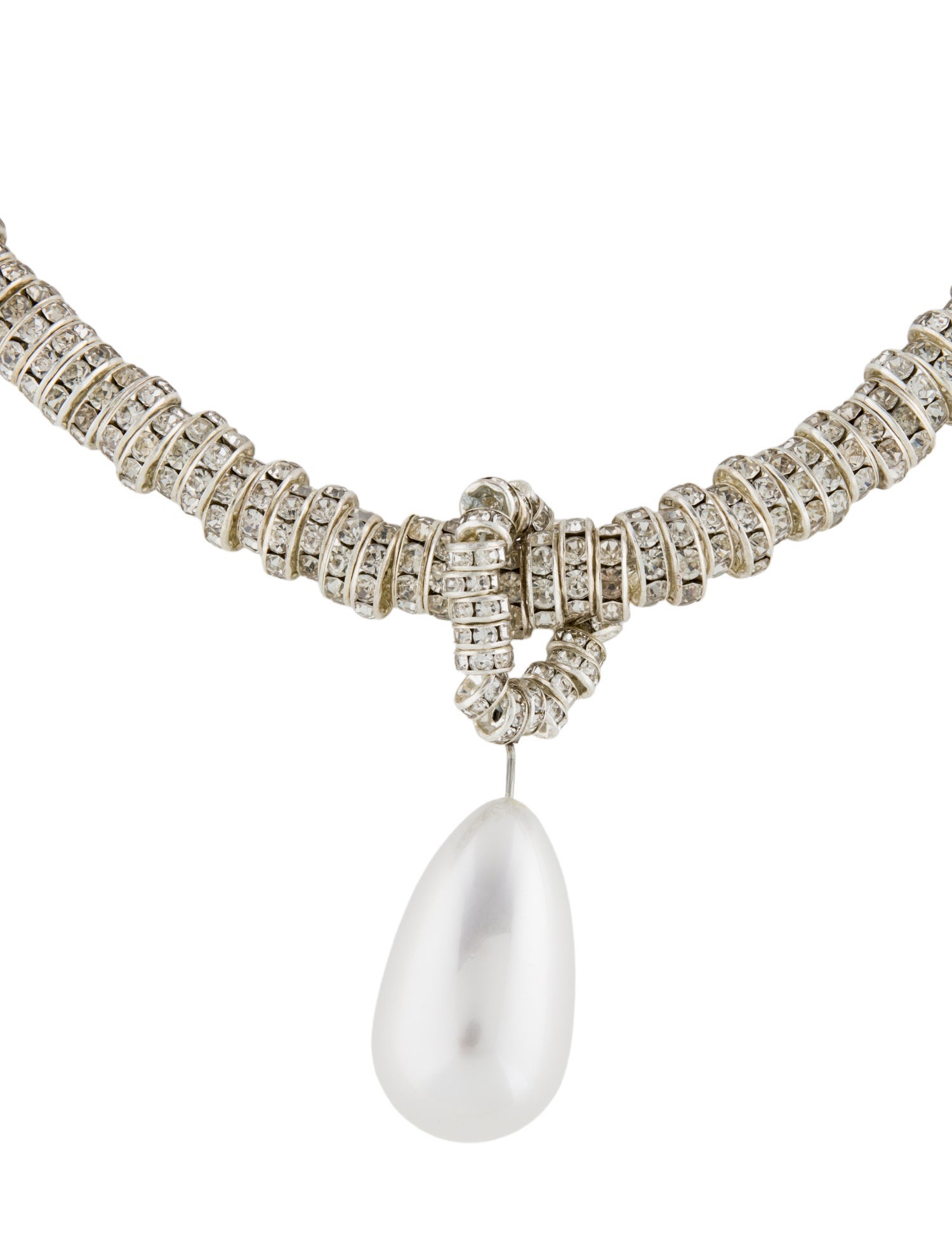 Julietta Faux Pearl & Crystal Pendant Necklace