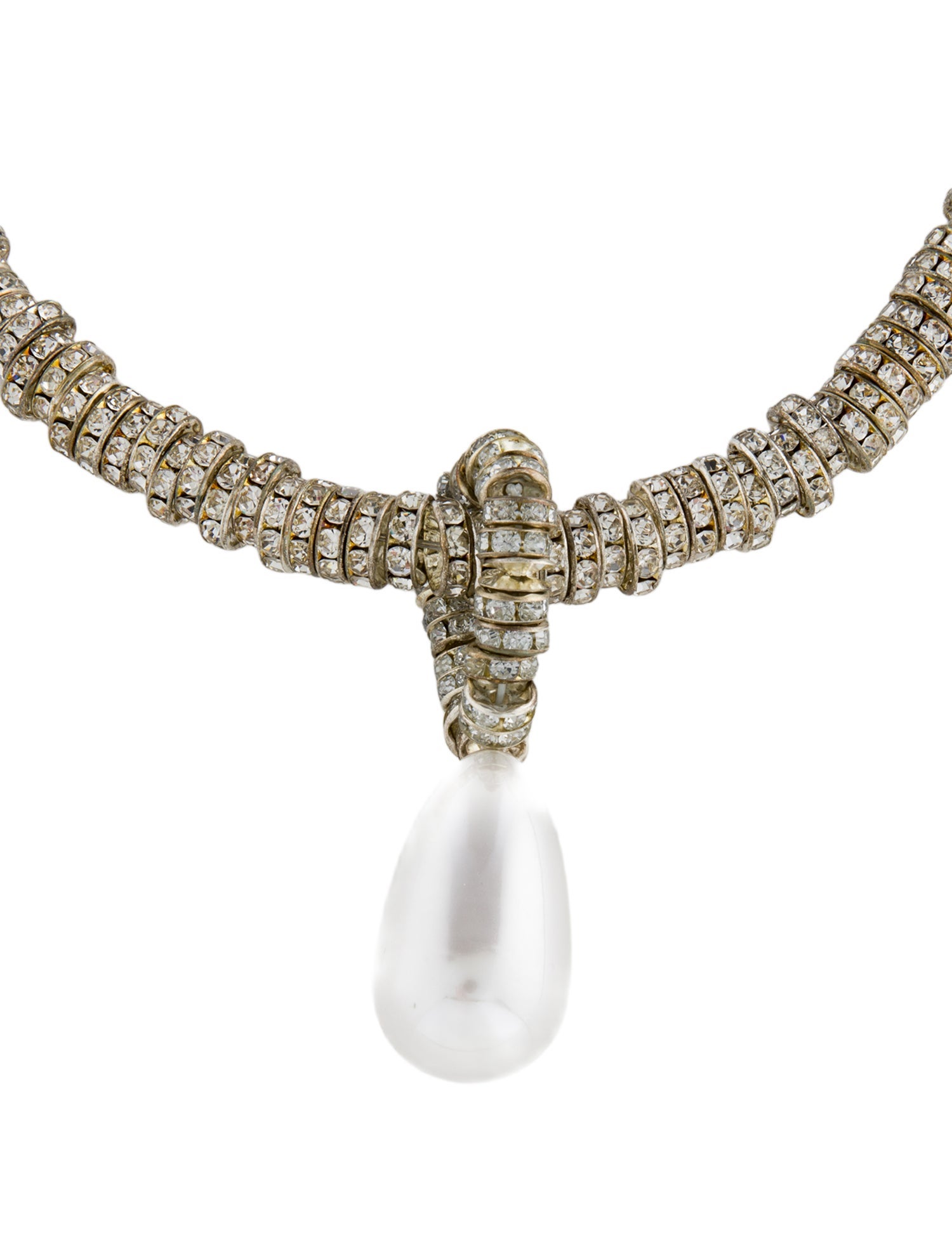 Julietta Faux Pearl & Crystal Pendant Necklace