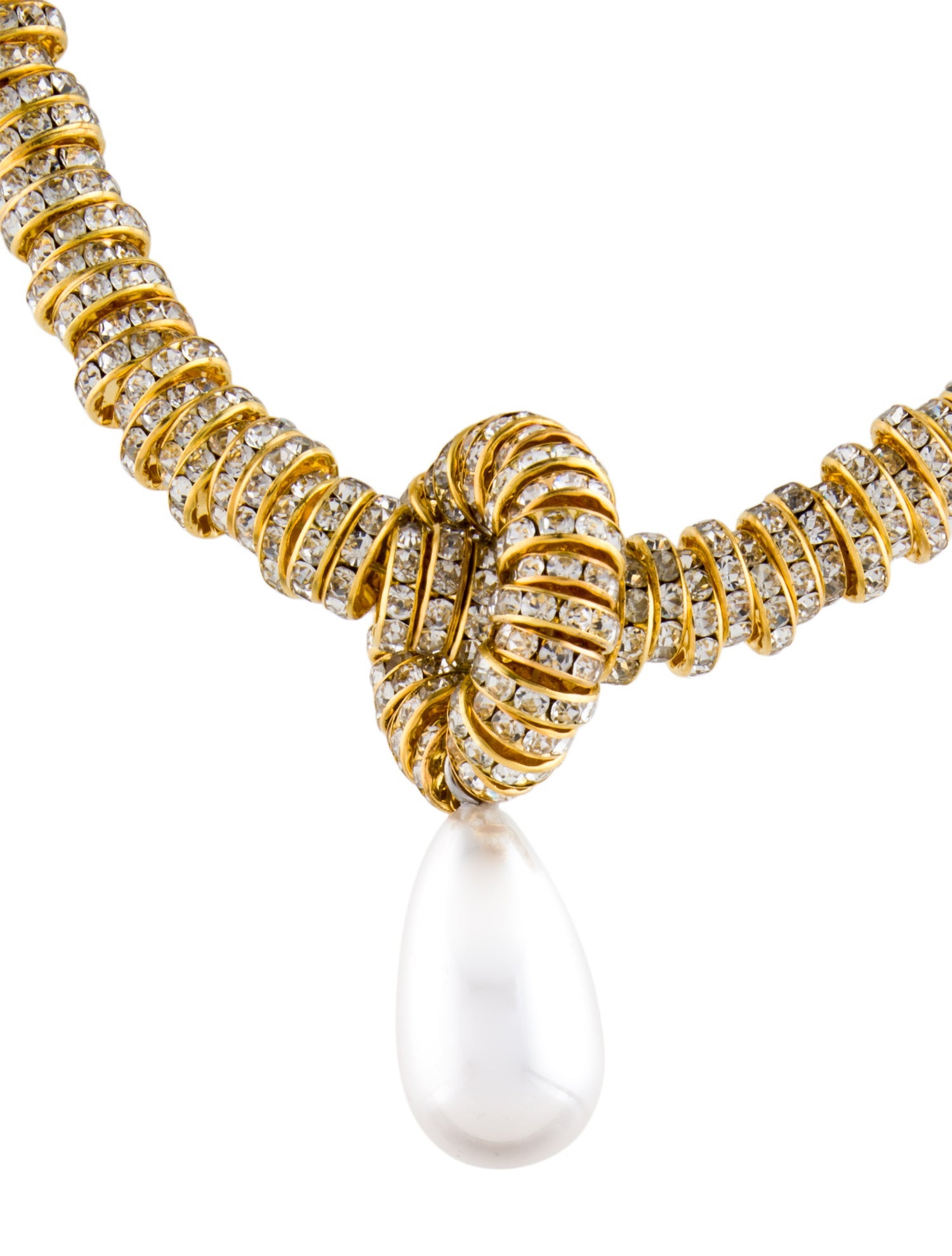 Julietta Faux Pearl & Crystal Pendant Necklace