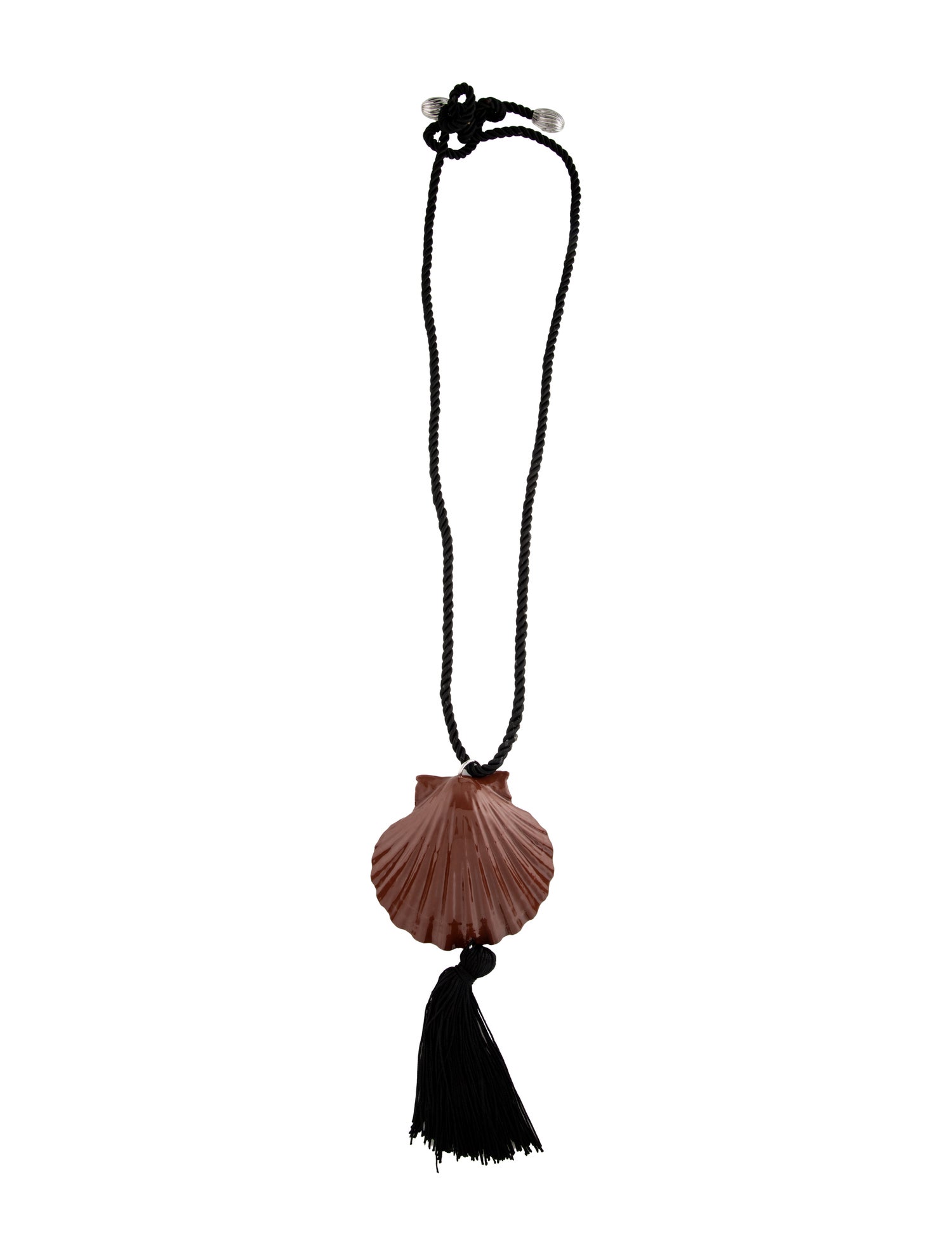Julietta Enamel, Cord, & Shell Pillar Pendant Necklace
