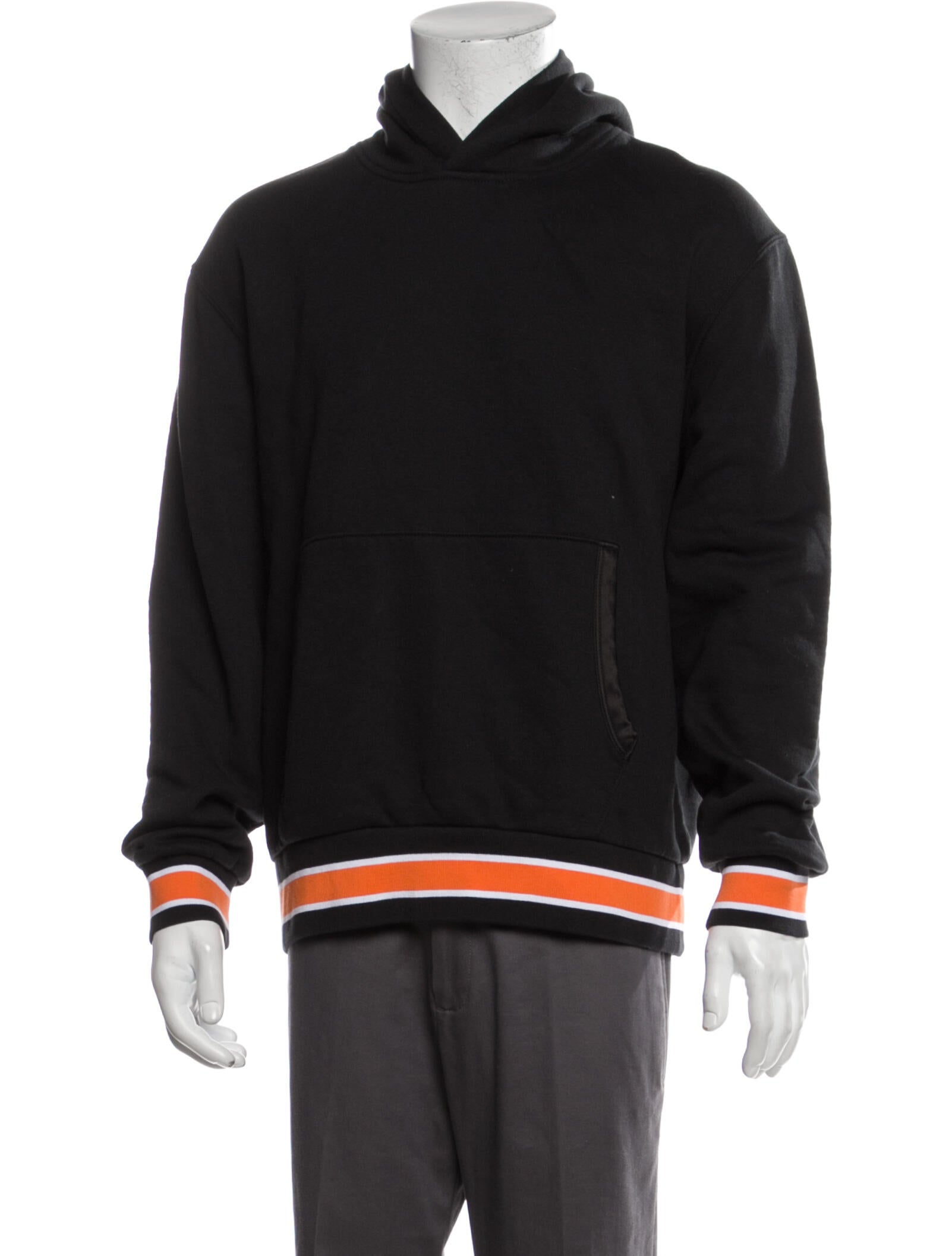 Just Don Colorblock Pattern Mock Neck Hoodie