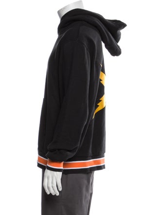 Just Don Colorblock Pattern Mock Neck Hoodie