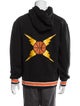 Just Don Colorblock Pattern Mock Neck Hoodie