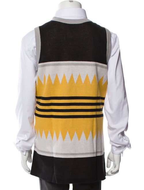 Just Don Graphic Print Scoop Neck Sweater Vest