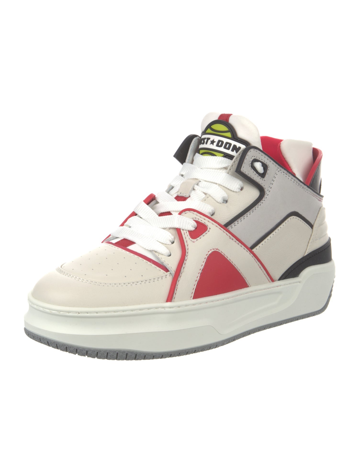 Just Don Leather Colorblock Pattern Sneakers