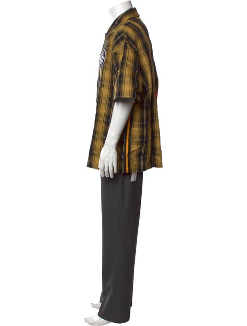 Just Don Plaid Print Short Sleeve Shirt