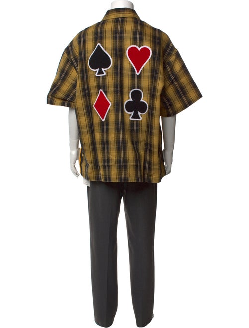 Just Don Plaid Print Short Sleeve Shirt