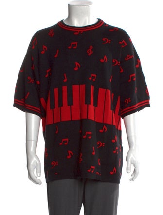 Just Don Printed Crew Neck Pullover