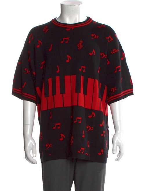 Just Don Printed Crew Neck Pullover