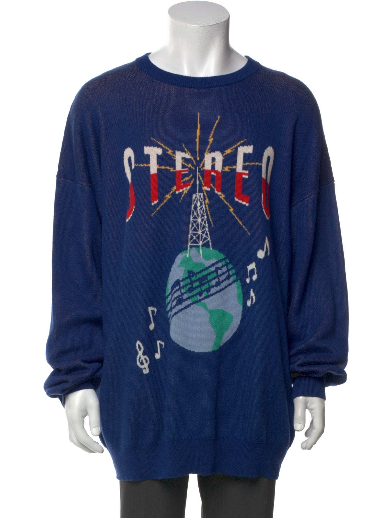 Just Don Graphic Print Crew Neck Pullover