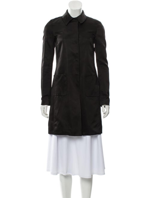 Jil Sander Navy Silk Peacoat Navy