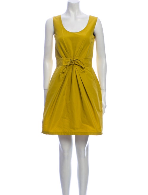 Jil Sander Navy Scoop Neck Mini Dress Navy