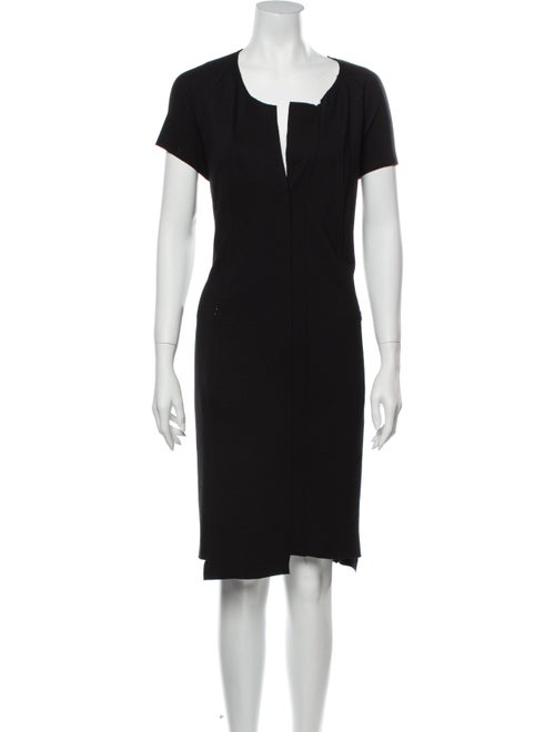 Jil Sander Navy V-Neck Knee-Length Dress Navy