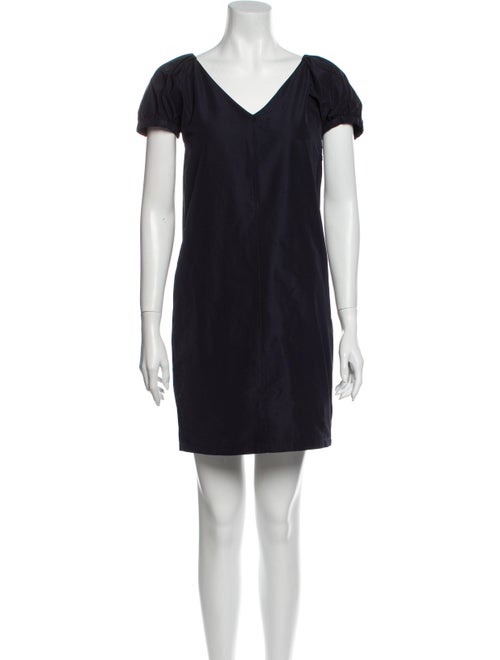 Jil Sander Navy V-Neck Mini Dress Navy