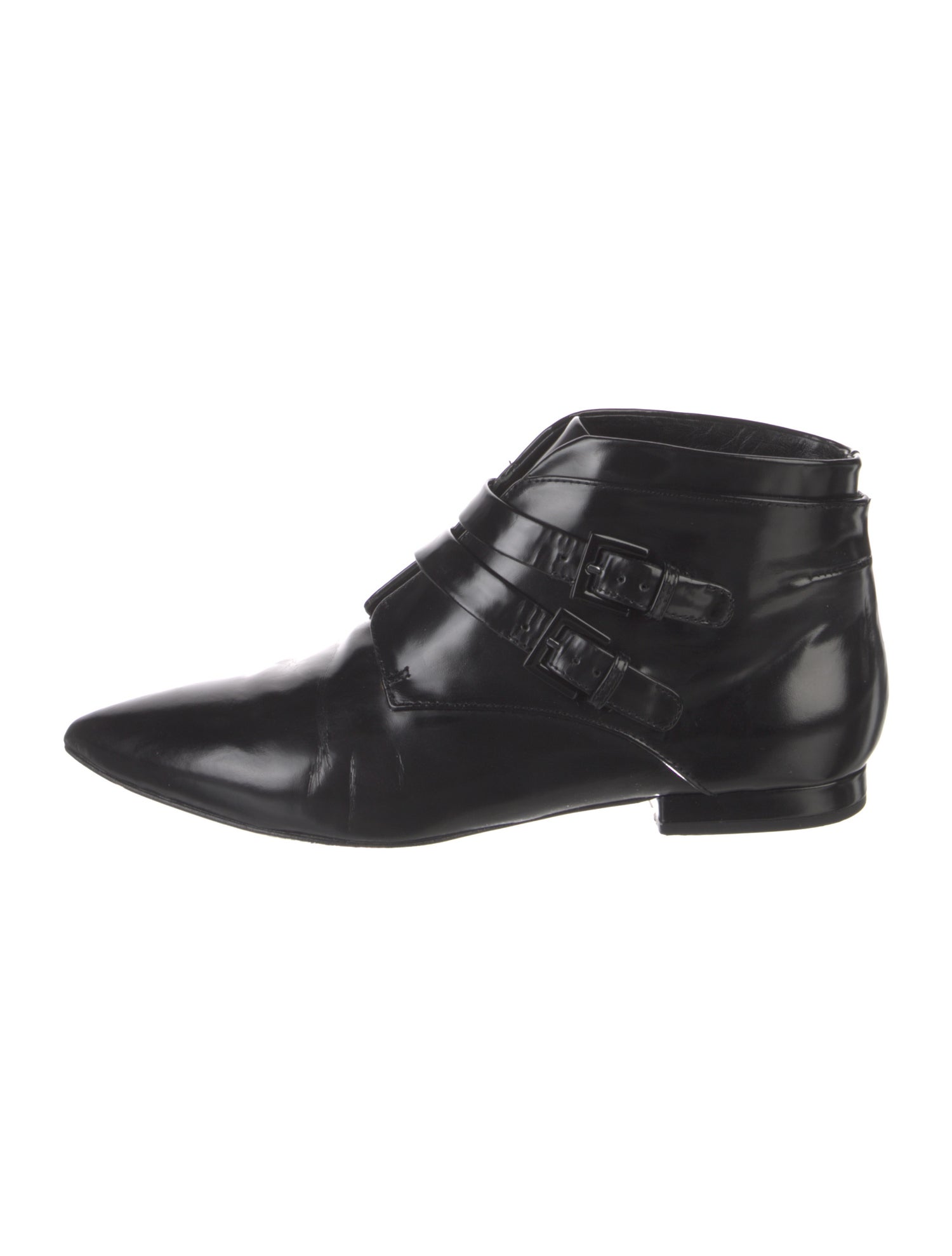 Jil Sander Navy Patent Leather Lace-Up Boots